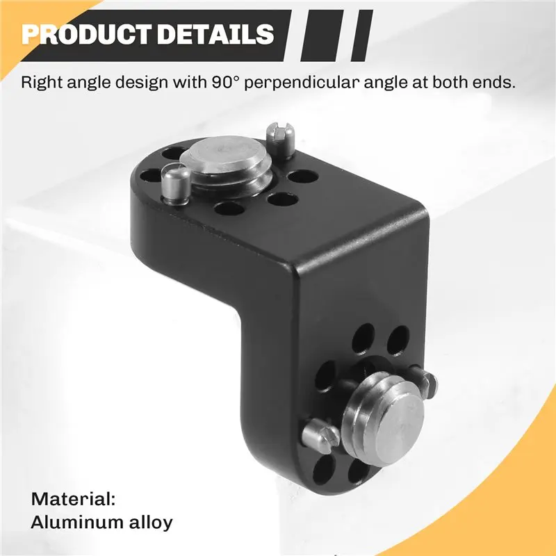 ABMS-1/4 3/8 Screw Extension 90° Right Angle Mount Adapter For Tripod Monitor Video Image Transmission DSLR Camera Cage