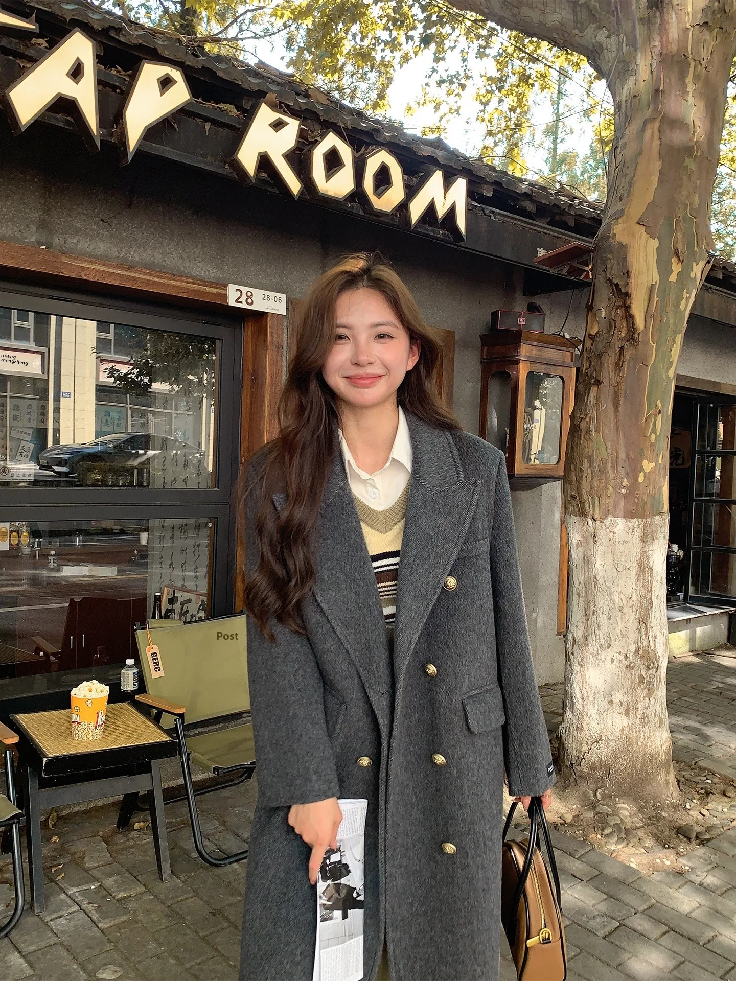 

Двустороннее шерстяное пальто Camere Ele ey, женское пальто длиной до плеч, осень-зима, новая корейская система Jaet