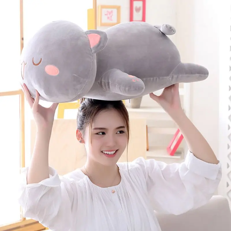 Mitao Cat Kawaii Lying Cats Couple Plush Doll Plush Toys Stuffed Cute Animal Dolls Pillow Soft Cartoon Cushion Kid Birthday Gift