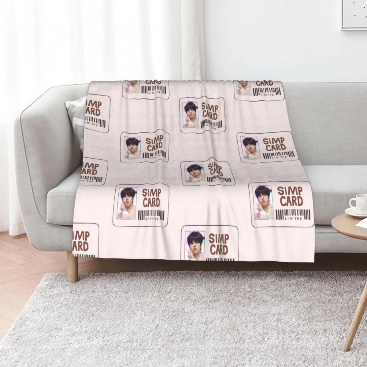

seungmin simp card Throw Blanket Travel For Sofa Thin Summer Beddings Summer Blankets