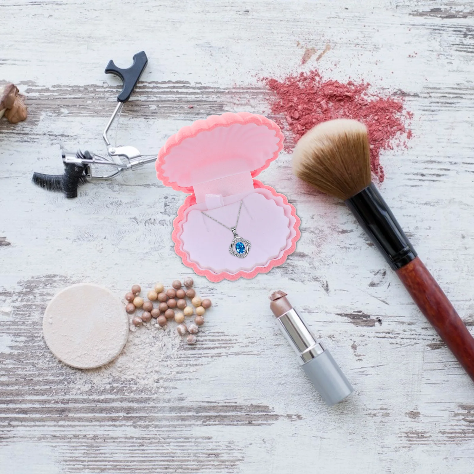 

2 шт., чехол для драгоценностей в форме ракушки, тонкая работа, привлекательный дизайн для хранения ювелирных изделий, дорожный органайзер, чехол, упаковочная коробка для ожерелья