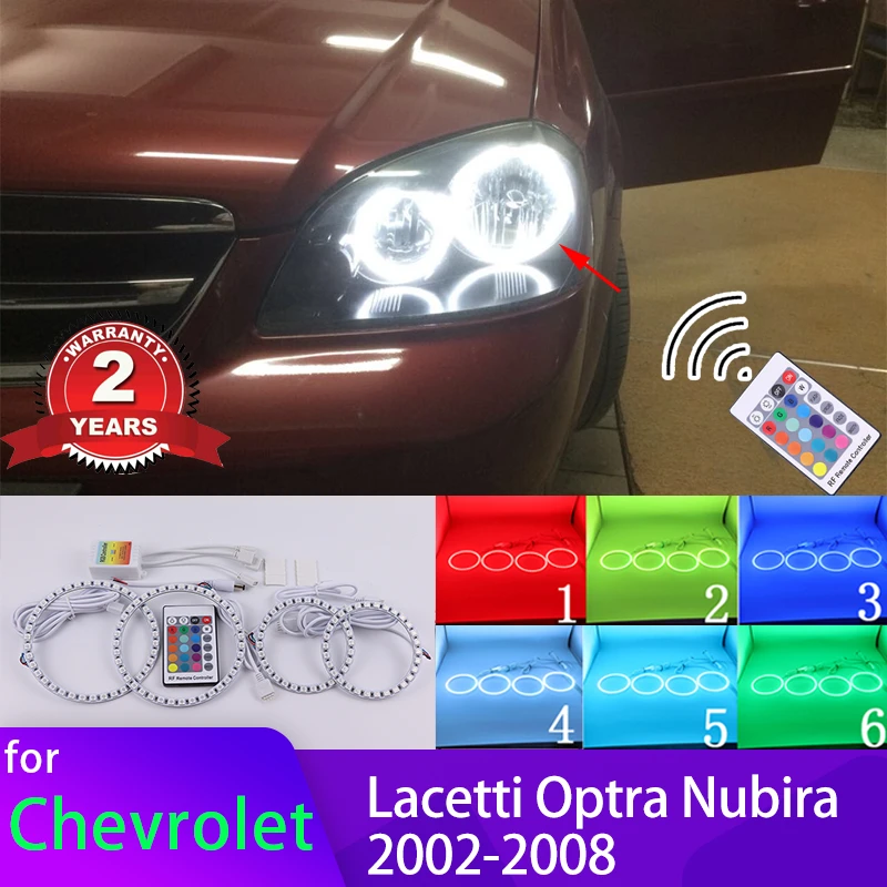 Retrofit RGB multi-color RF Remote Control  Rings DRL LED Angel Eyes Kit For Chevrolet Lacetti Optra Nubira 2002-2008