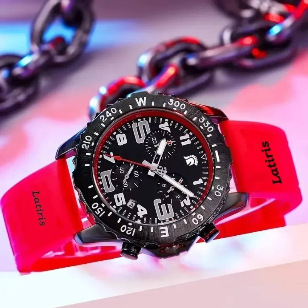 

2025 NEW Brand Quality Casual Fashion Professional Endurance Series Men Multifunctional Chronograph Silicone Strap Sport Watch