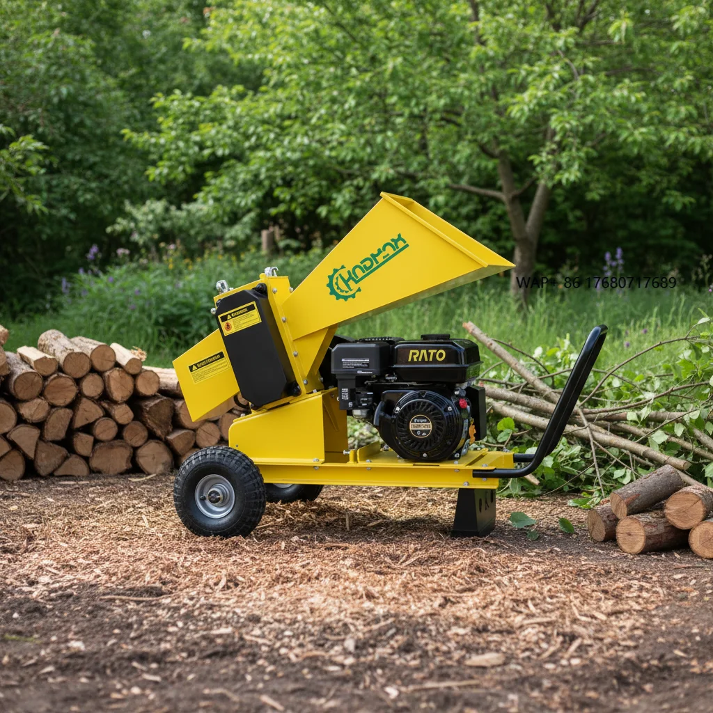 Wood Chipping Machine Engine Branch Logger Processor Branch Shredder Wood Chipper