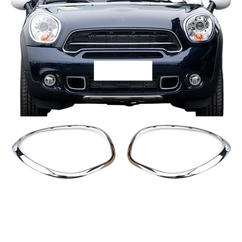 Chrome/ Black Headlight Trim Ring Bezel Cover for Mini Countryman R60 R61 2011-2016