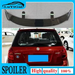 Use For Suzuki SX4 S-Cross Spoiler ABS Plastic Carbon Fiber Look Hatchback SUV Roof Rear Wing Body Kit Accessories