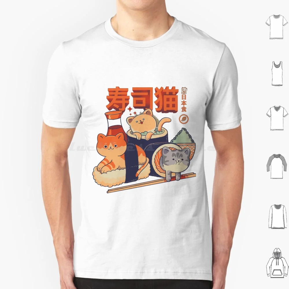 Sushi Cats T Shirt Men Women Kids 6Xl Sushi Animals Cats Food Japan Japanese Kawaii Kitten Kitty Meow Neko Pets Soy Sauce Wasabi