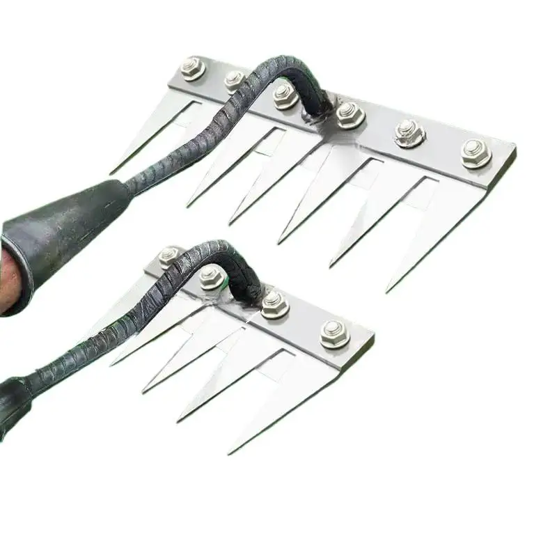 Steel Garden Weeding Rake Multi-use Agricultural Straw Hoe 5/6 Teeth Agricultural Rake Soil Loosening Weeding Tool Manganese - view 5