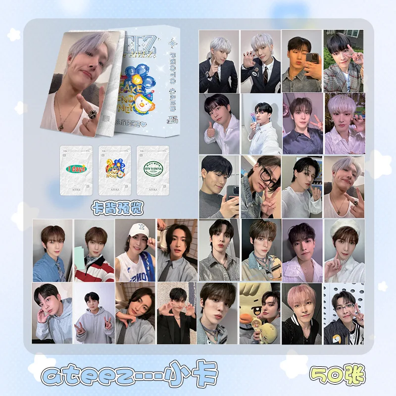 50Pcs/Set ATEEZ Idol New Series Lomo Cards Hongjoong Seonghwa Yunho Yeosang San Mingi Jongho HD Printd Photocards Fans Gifts