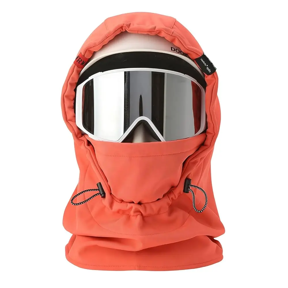 

Ski Helmet Hood Cover - 3-in-1 Windproof Balaclava with Adjustable Drawstring, Fleece Lined Face Mask for Men&Women