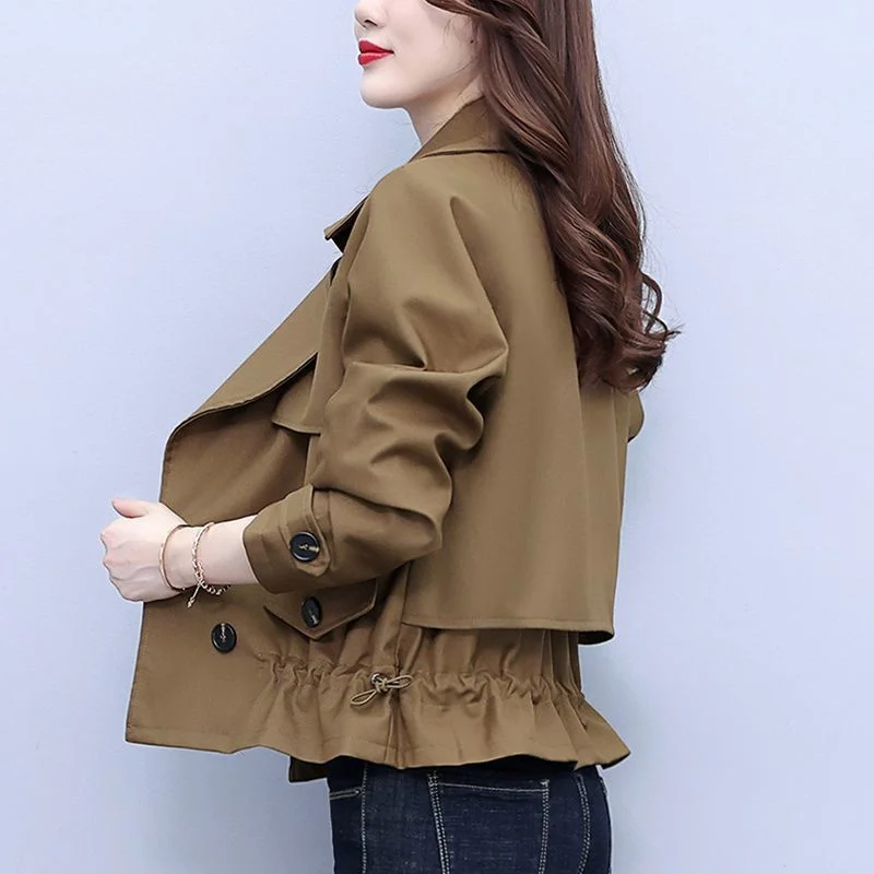 

Female Spring Clothes Fashion Korean Loose short Coat Tops 2023 Women New Western-style Long-sleeved Leisure Jacket Windbreaker