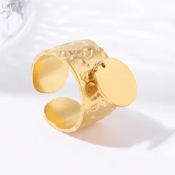 Anillo con colgante de ondulación de acero inoxidable para mujer, Europa y América, regalo de joyería superventas, novedad de 2024