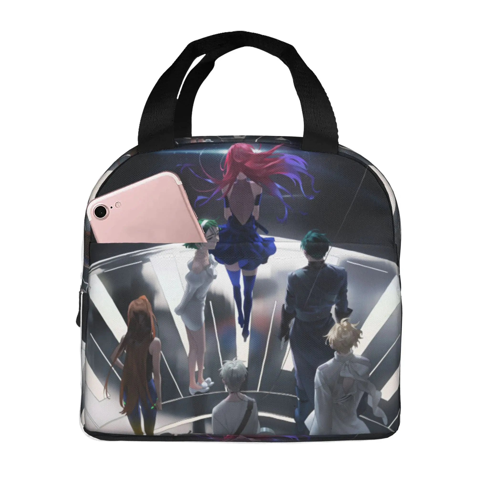 Aliens Stages Insulated Lunch Bags for Women Adorable Cartoon Portable Cooler Thermal Bento Box Work School Travel
