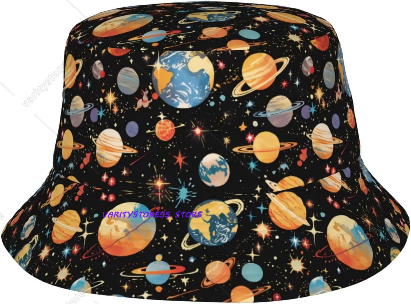 Watercolor Space Foldable Wide Brimmed Sun Hat for Unisex Uv Protection Outdoor Hat for Fishing Hiking Beach  Travel
