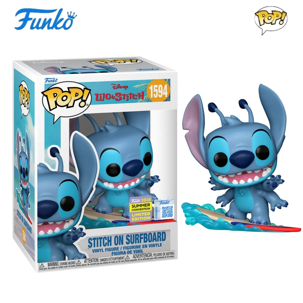 Disney Lilo & Stitch Anime Figure Stitch on Surfboard 1594 FUNKO POP 4.5inchs Vinyl Figure Collectible Limited Edition Toy Gift - Image 7