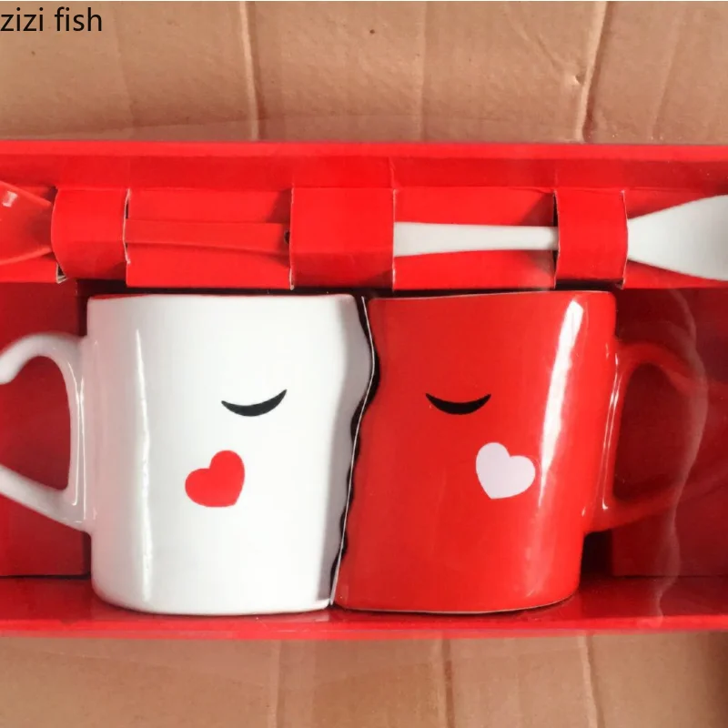 Conjunto de canecas cerâmicas 2 peças para casais, copos de água, copos, café da manhã, caneca de leite, copos de café, presente