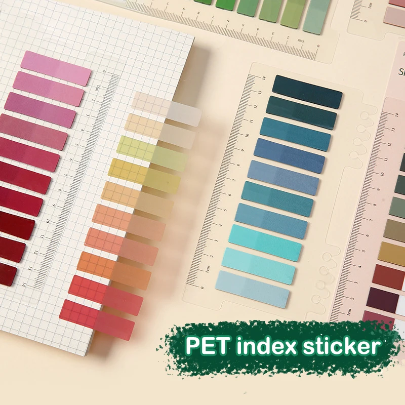 Colorful Transparent Index Stickers High Color Morandi Key Marker Sticky Notes Student Office School Stationery Supplies
