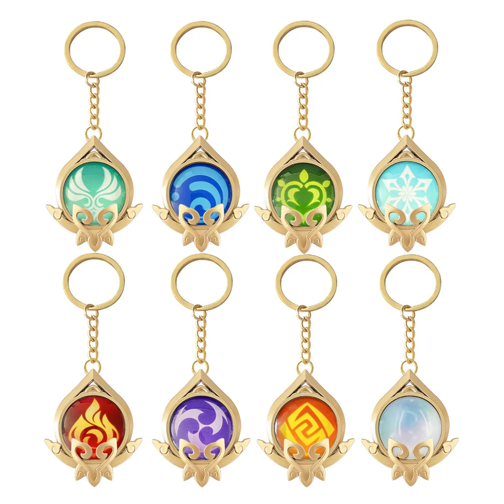 Game Impact Sumeru Vision Of God Cosplay Anime Heros Halloween Party Costumes God's Eye 7 Elements Keychains Backpack Pendants