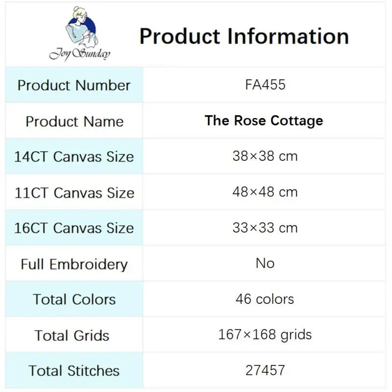 Rose Cottage Counted Stamped Cross Stitch Set DIY Hand Embroidery Aida 14CT 16CT 11CT White Canvas Printed Needlework Sewing Kit