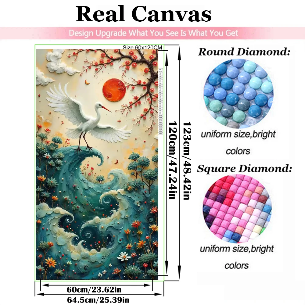5D DIY Diamond Art Painting Cross Stitch Kit Moon Waterfall Volcano Landscape Full Diamond Mosaic Embroidery Home Decoration