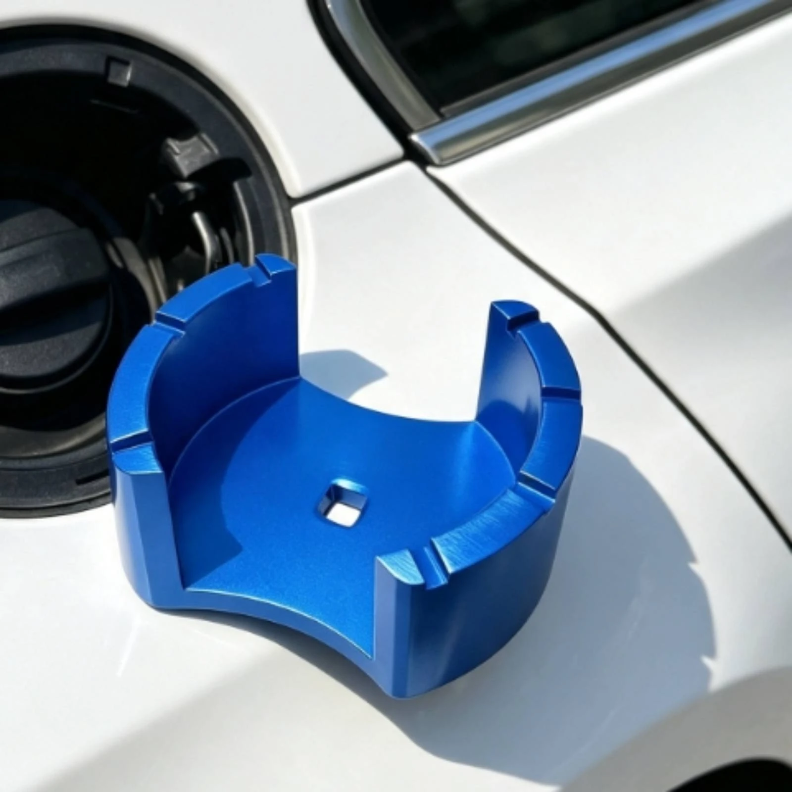 Fuel Tank Cap Wrench Compatible Fuel Cap Wrench Hand Tool Aluminum Blue for Mechanics, Garage, Workshop