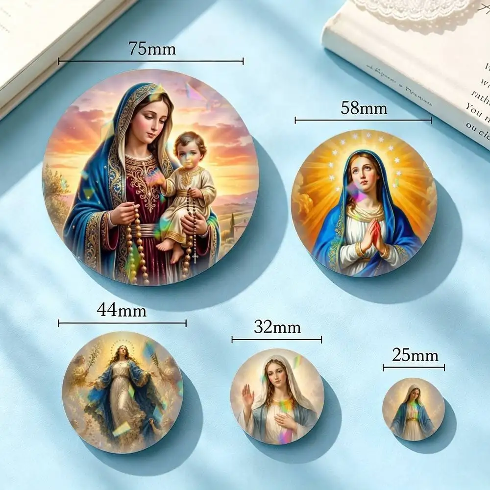 Blessed Virgin-N M-Mary 25 32 44 58 75mm Badges Personalized Round Brooches Pins Accessory Gift