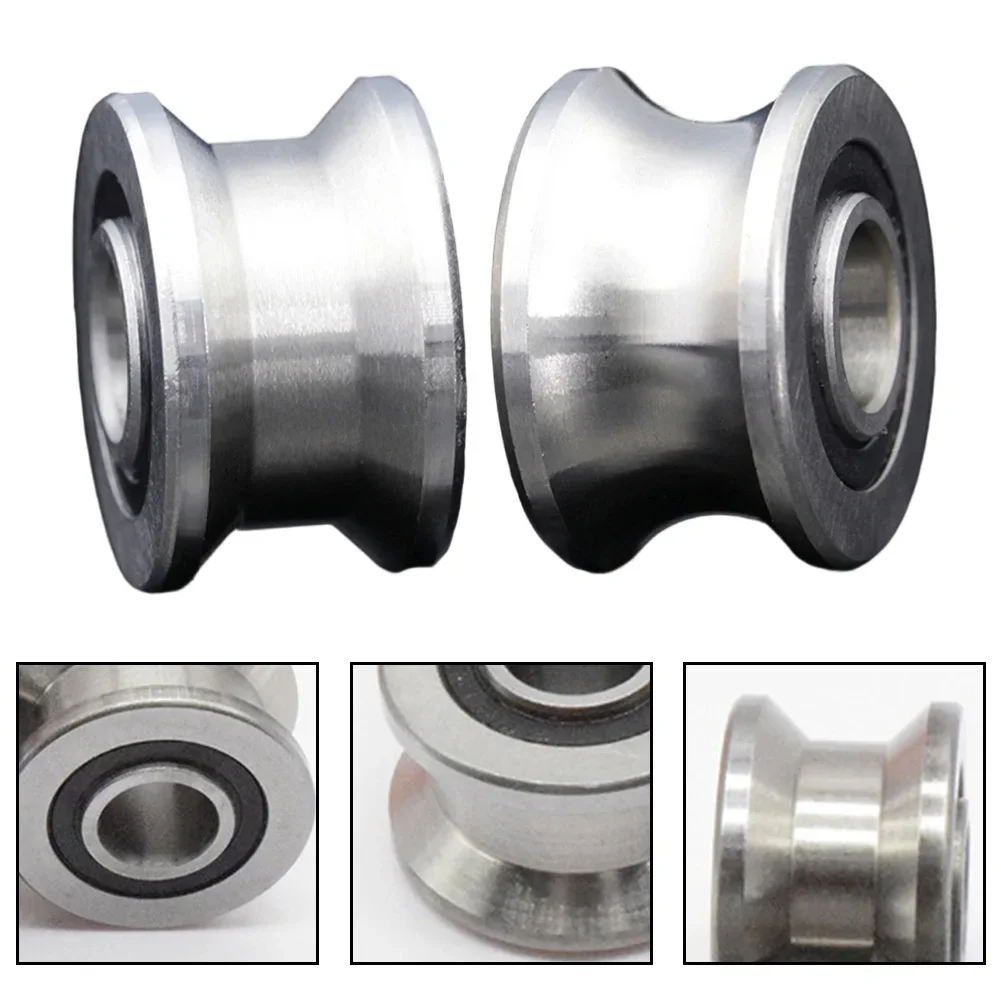 2PCS U22 T22 Groove Round Bottom Track Pulley Bearing Sliding Rollers Bearing 22.5mm 8mm/0.3in 14.5mm For Automation Equipment