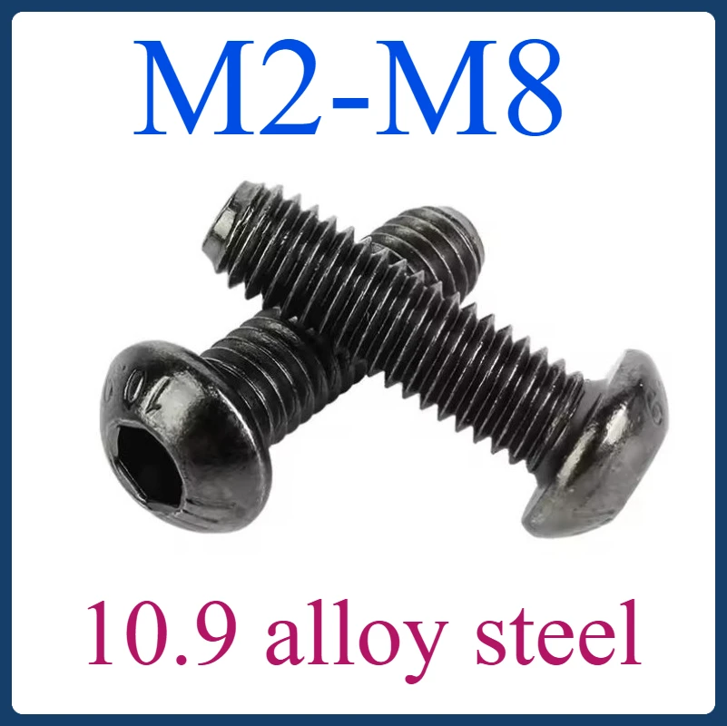 

Black 10.9 alloy steel Allen Hexagon Hexagon socket screws Ultra-thin flat wafer head screws M2 M2.5 M3 M4 M5 M6 M8