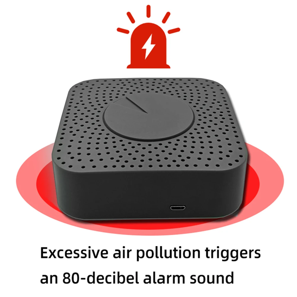 B29C-Tuya Zigbee Smart Air Quality Monitor CO2 Meter Carbon Dioxide Detector Voc Formaldehyde Auto Alarm