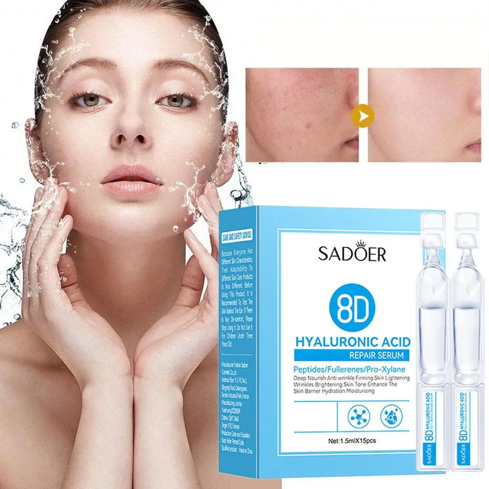 1.5mlx15pc Hyaluronic Acid Anti-Wrinkle Serum Hydrating Whitening Fade Moisturizing Firming Moisturizing Skincare Lines Fin L7J3