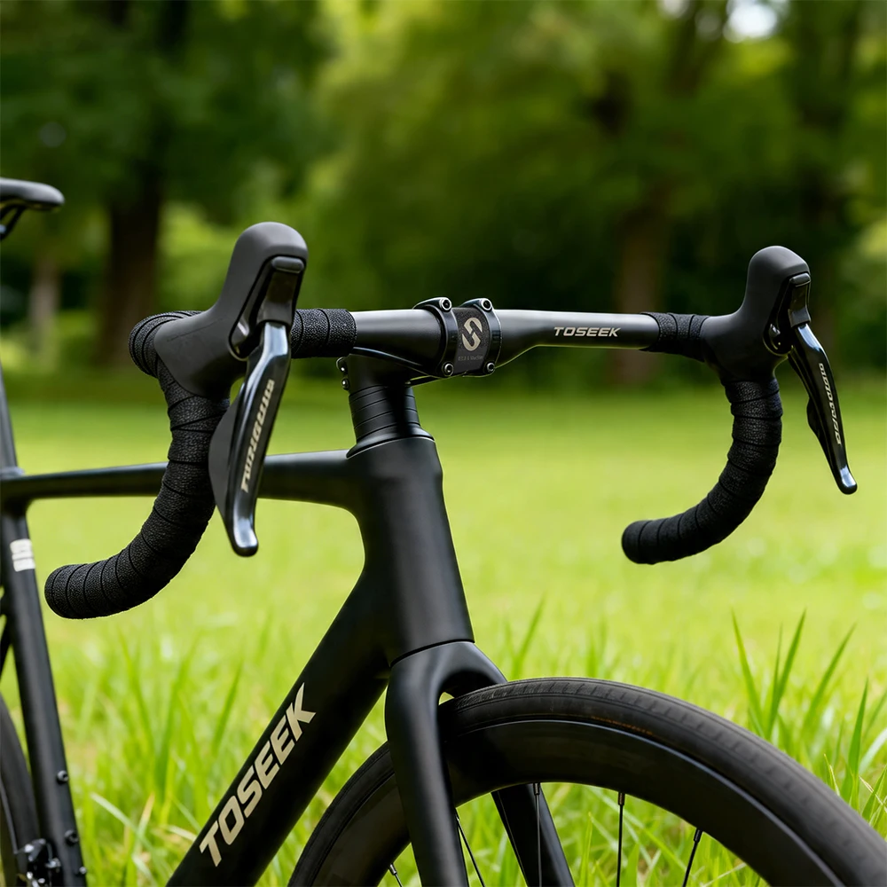 TOSEEK TR40 Carbon-Rennradlenker 380/400/420/440mm Matt UD Interne Kabelführung Dropbar Fahrradteile – Detail 11