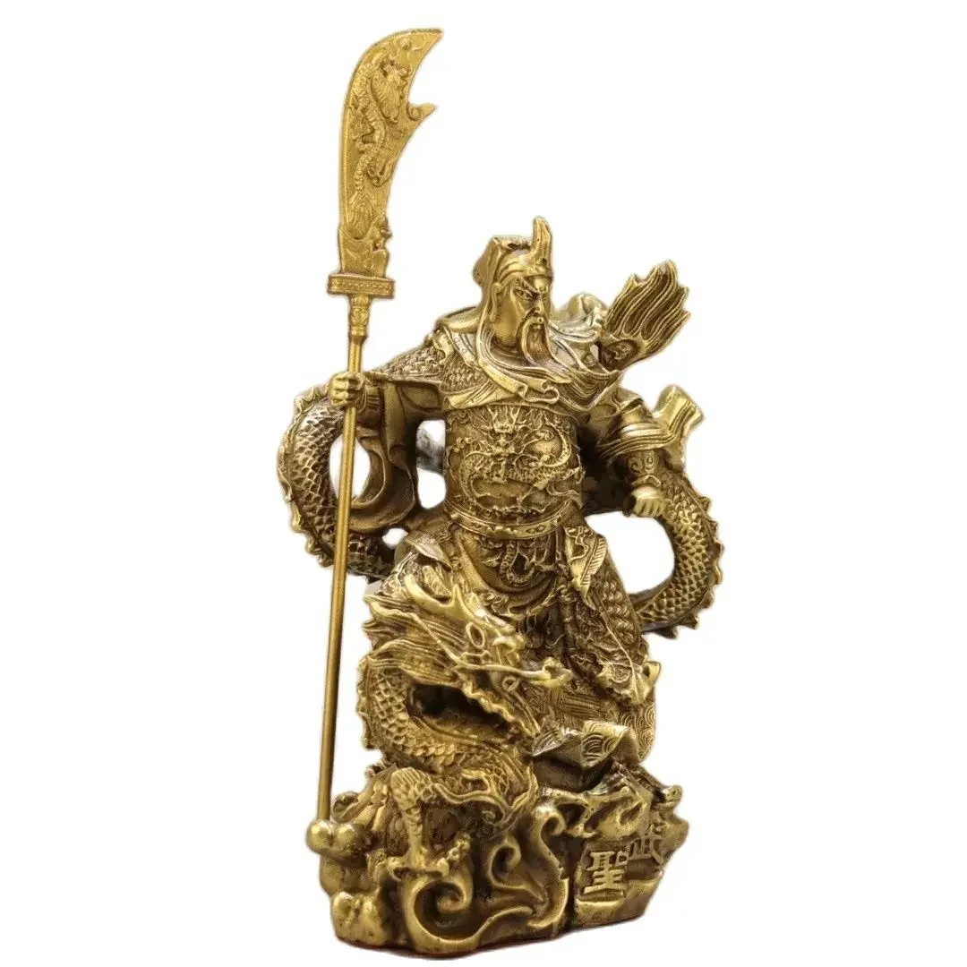 Wholesale precision brass ware, Guan Gong Wu Sheng Station, Long Guan Gong ornaments, copper Guan Gong home and office decorati