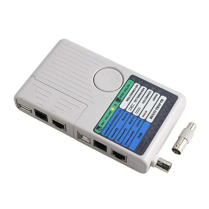 

A06K Профессиональный многофункциональный тестер сетевого кабеля 4 в 1 RJ45/RJ11/USB/BNC LAN-кабель Cat5 Cat6 Тестер проводов