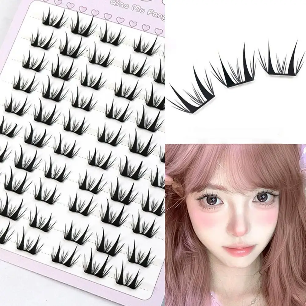 Pas de colle faux cils fin cils solaires naturel moelleux bricolage Extensions de cils auto-adhésif maquillage C Curl mélange grappes de cils