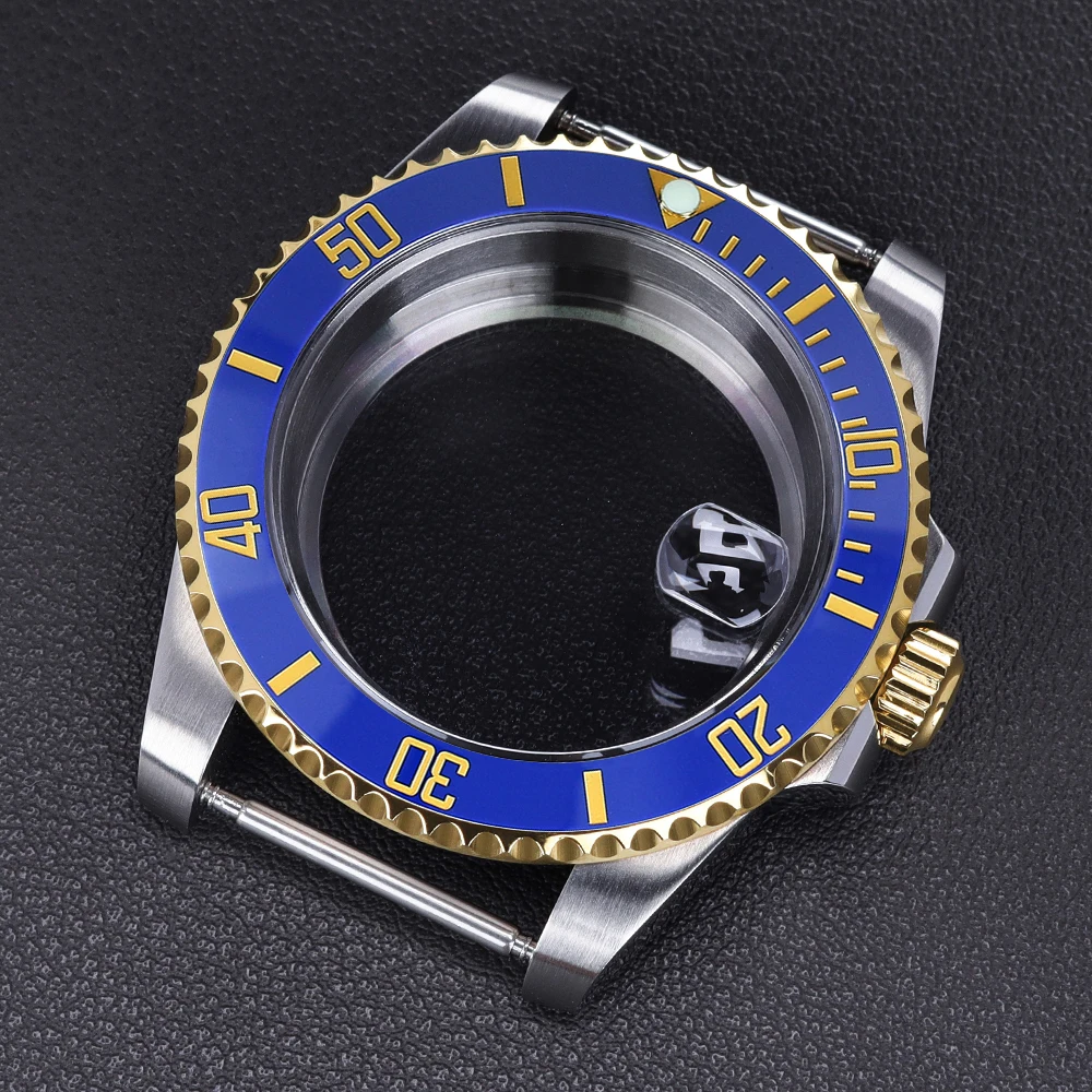 

40mm Men's 200M Diver Watch Case Sloping Bezel for NH35 NH36 NH34/38 Miyota8215 ETA2824 Movt GMT Submariner Case Sapphire Glass