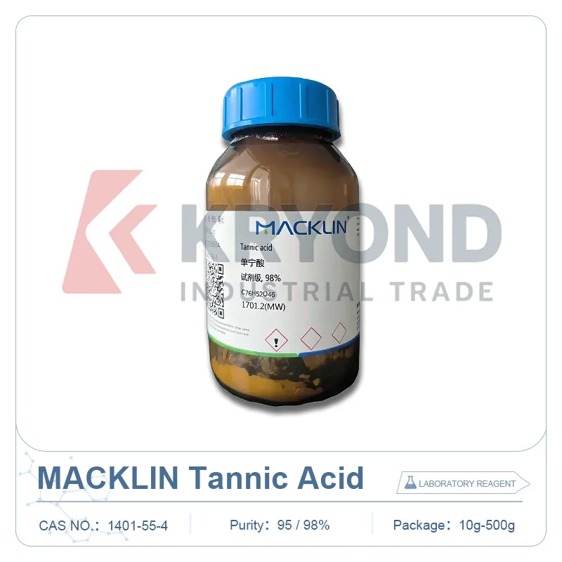 Ácido Tannico MACKLIN Grau Analítico AR Reagente Químico em Pó para Laboratório Pesquisa Industrial Testes Vários Tamanhos a Granel 25g 1kg