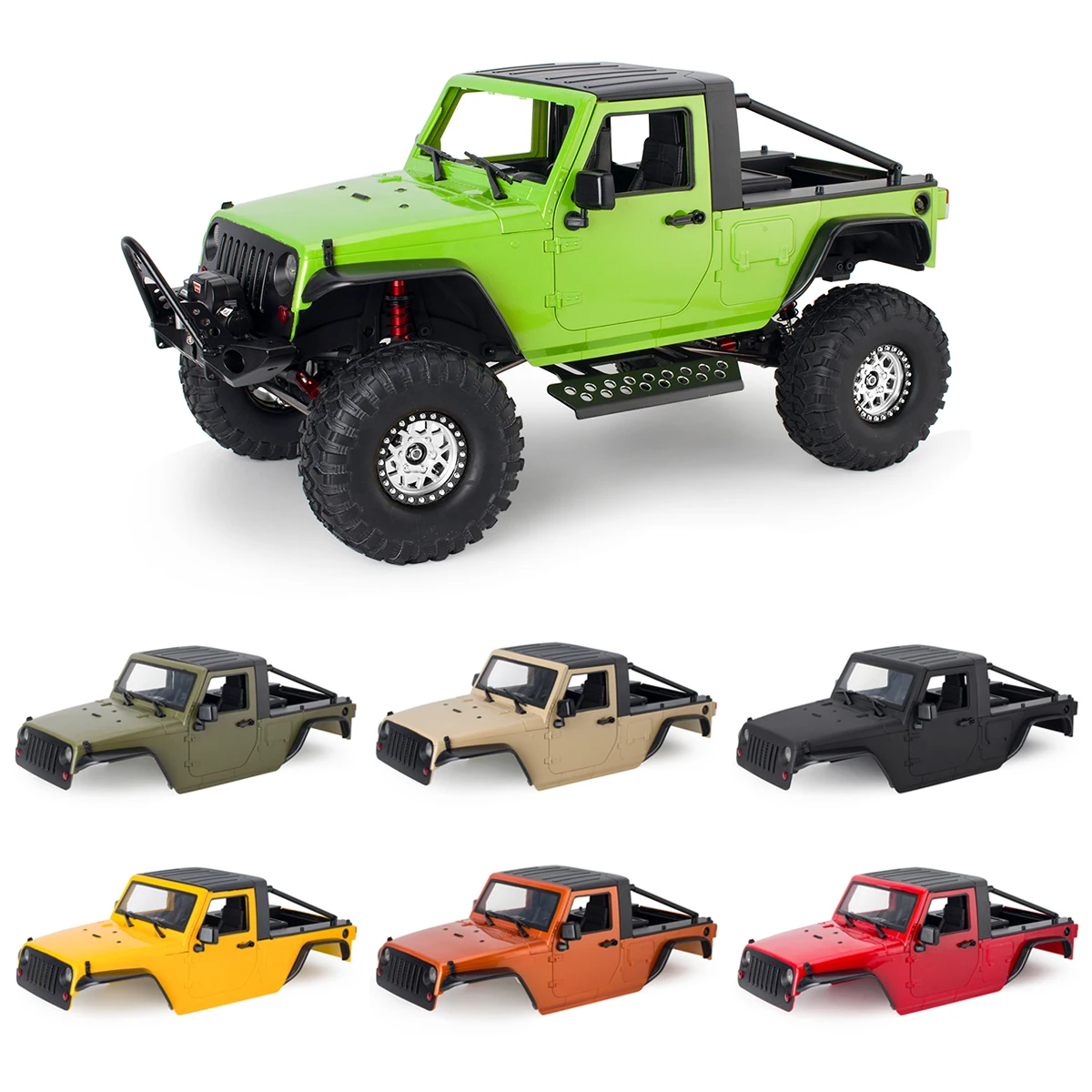 

313mm 12.3in Wheelbase Hard Plastic Pickup Body Shell Unassembled Kit for 1/10 RC Crawler Car Axial SCX10 90046 Jeep Wrangler