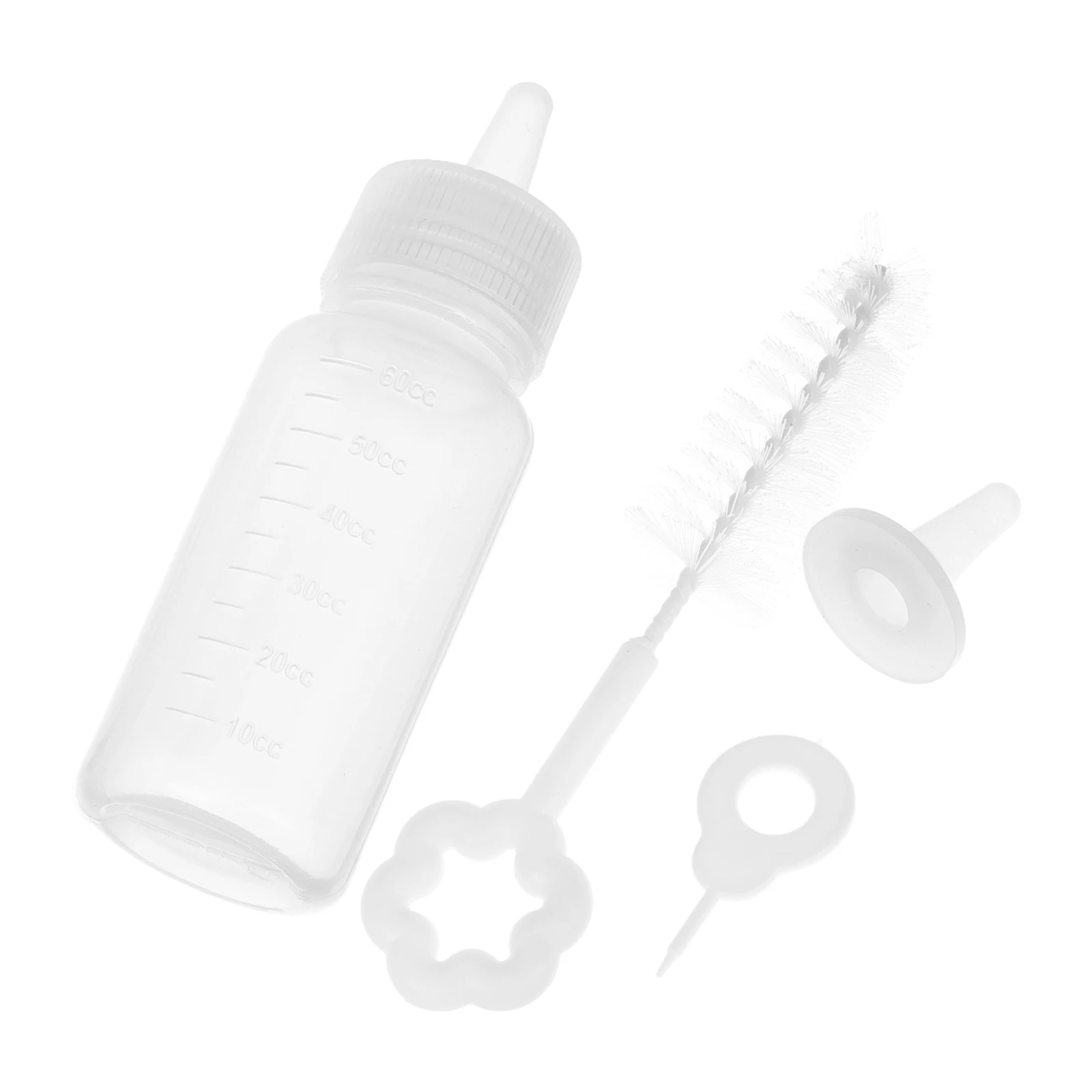 

1 Set Silicone Puppy Kitten Feeder Small Animal Feeding Tool With Scale Lightweight Easy Clean Portable For Rabbits Hamsters