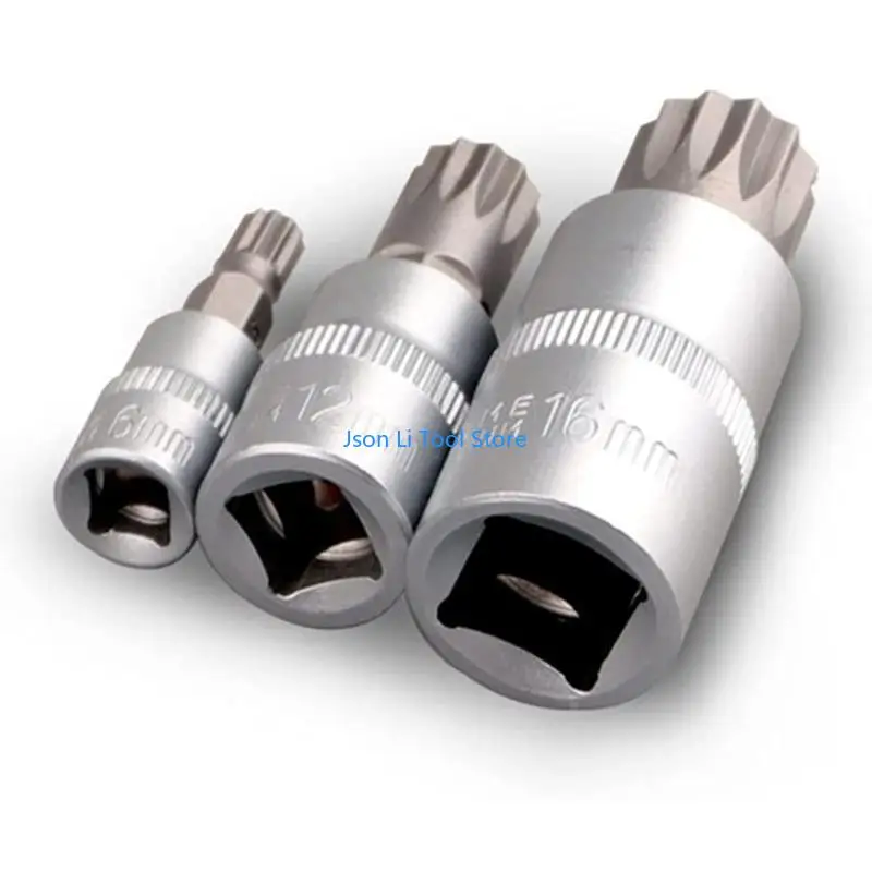 Y08D 8 pièces Adaptateur douille bits torx 1/4 "3/8" "Couple d'entraînement Spanner à cliquet à cale réparation en