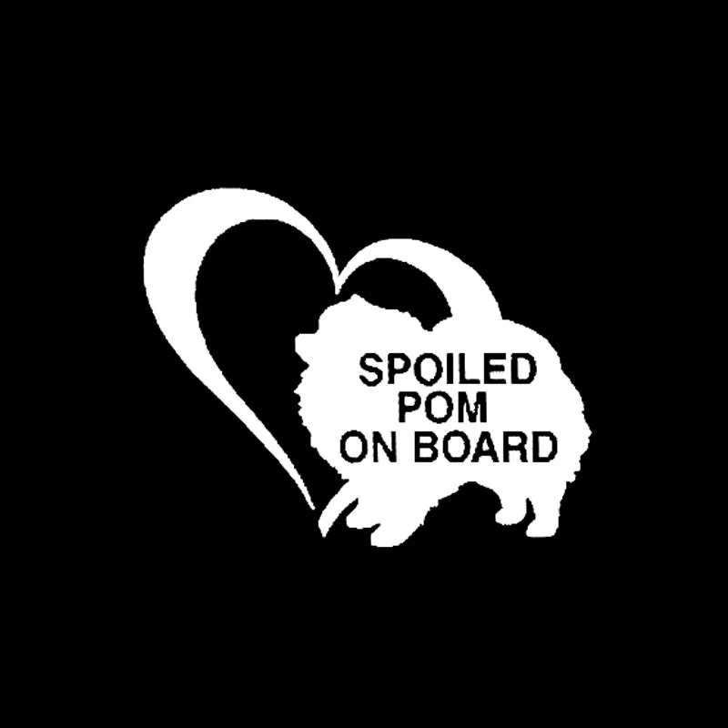 LYKX SPOILED POM ON BOARD Cute Pomeranian Dog Car Sticker Automobiles Motorcycles Exterior Accessories Vinyl Decals