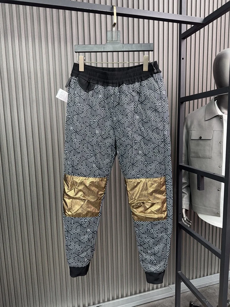 Svip aphene 90 Pantalones de invierno de plumas de ganso para hombre, cómodos, cálidos, ajustados, con puños, pantalones largos informales Faionable