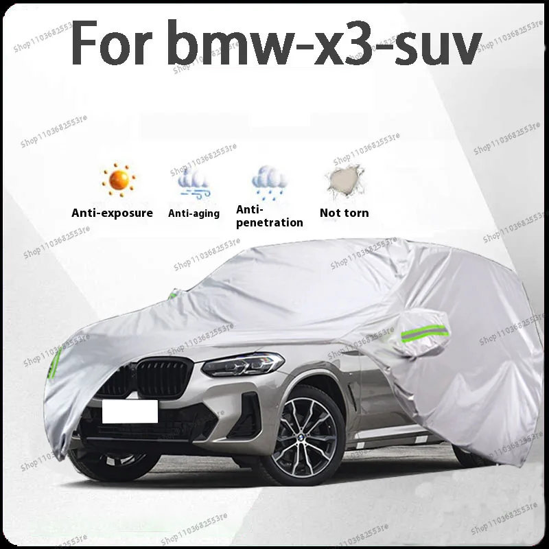 

Для BMW X3 Fit автомобильный чехол водонепроницаемый пылезащитный солнцезащитный козырек (УФ) снежный серебристый полный чехол с защитой от весь день