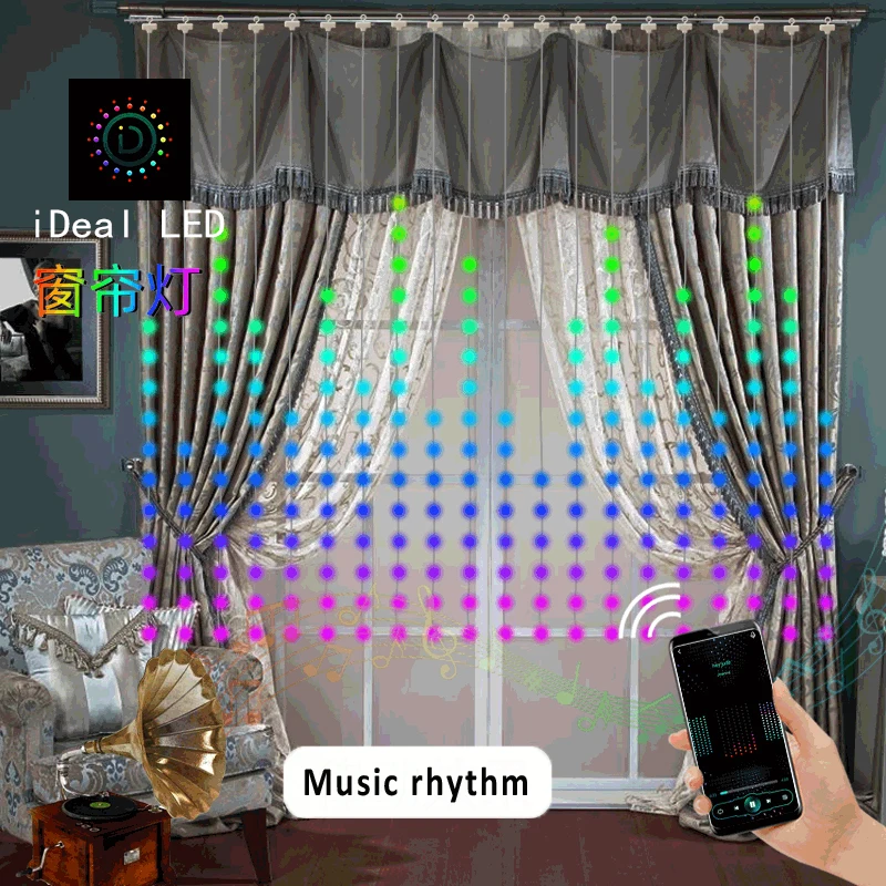 Smart Garland Curtain LED RGB Valentines Day Fairy Light DIY Pattern Dynamic For Living Room Decor Outdoor Street Light