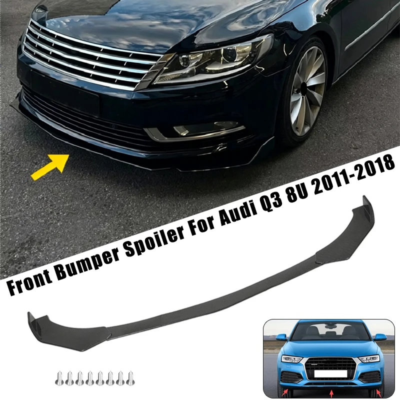 Sport Front Bumper Splitter Spoiler Lip For Audi Q3 8U 2011-2018 5Pcs Adjustable Sectional Car Exterior Tuning Body Kit
