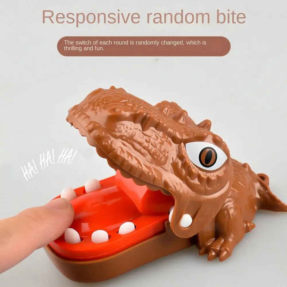 Funny Random Color Mini Dinosaur Bite Finger Toy Stress Reliever Plastic Dinosaur Decompression Toy Tooth Extraction Game Gift