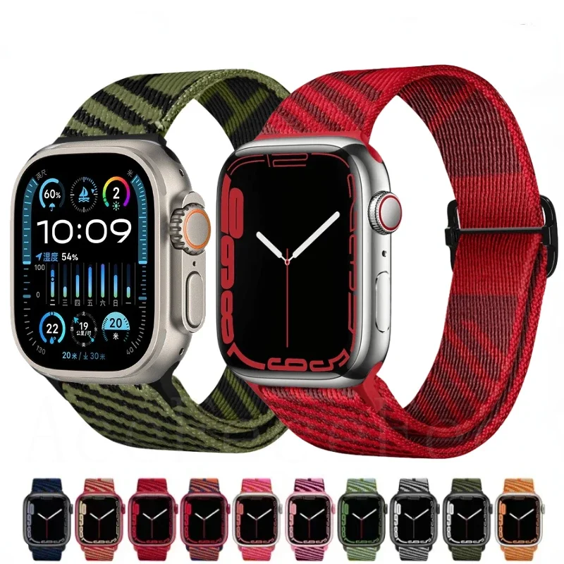 

Nylon Loop Strap for Apple Watch Band Ultra2 49mm 9 8 7 45mm 41mm Bracelet Wristband for iWatch 6 5 4 SE 44mm 40mm 10 46mm 42mm