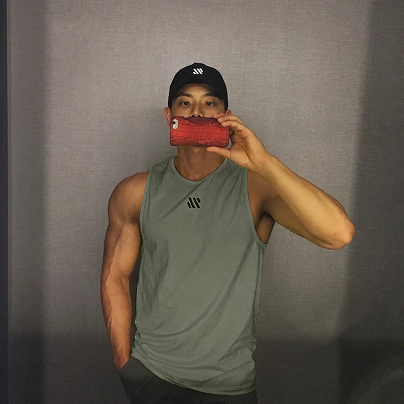 Men's tank top Summer thin running exercise fitness training vest for men Loose breathable mesh quick drying T-shirt for men image 4