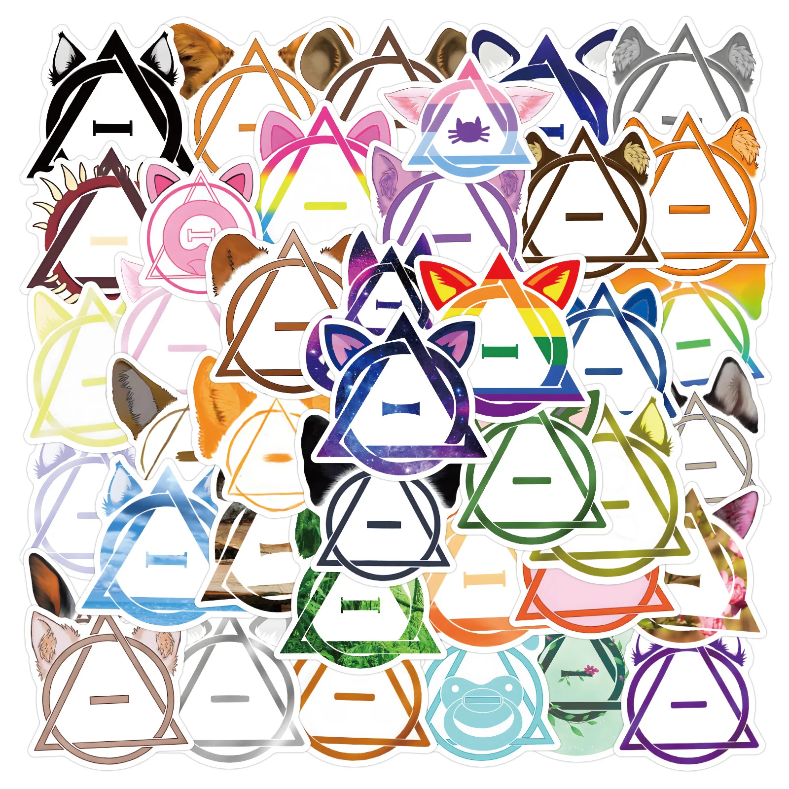 

50PCS Therian Therianthropy Cartoon Logo Graffiti Decorative Notebook Skateboard Suitcase Guitar Waterproof Sticker Kids Toy