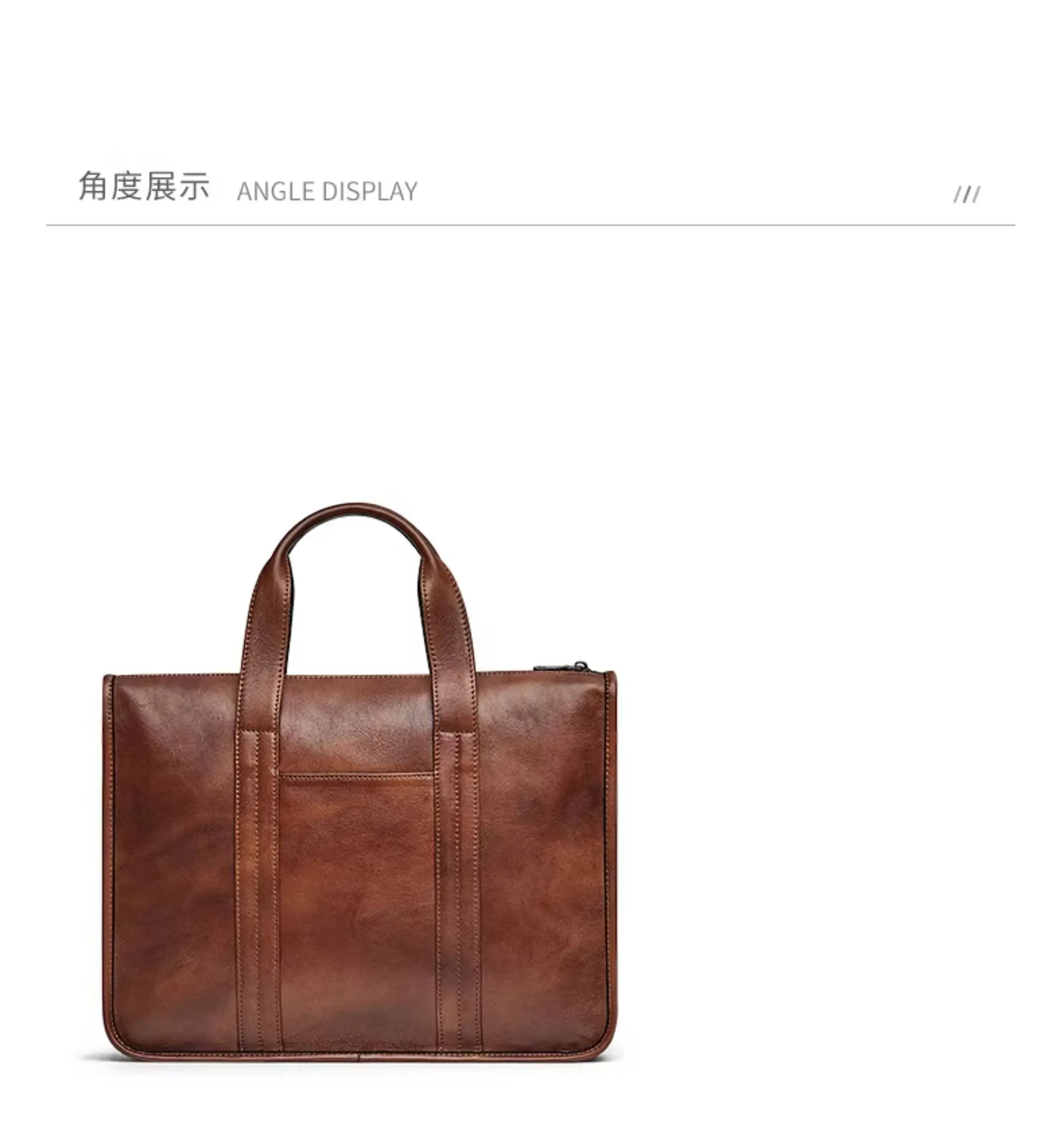 2026 New Men's Genuine Leather Briefcase Top-Grain Cowhide Vintage Business Handbag Shoulder Crossbody Messenger Bag
