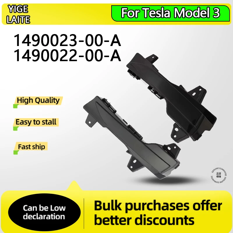 

2pcs Car Lower Bumper Fog Light Cover For Tesla Model 3 1490023-00-A 1490022-00-A 149002300A 149002200A Left Right Fog Lampshade